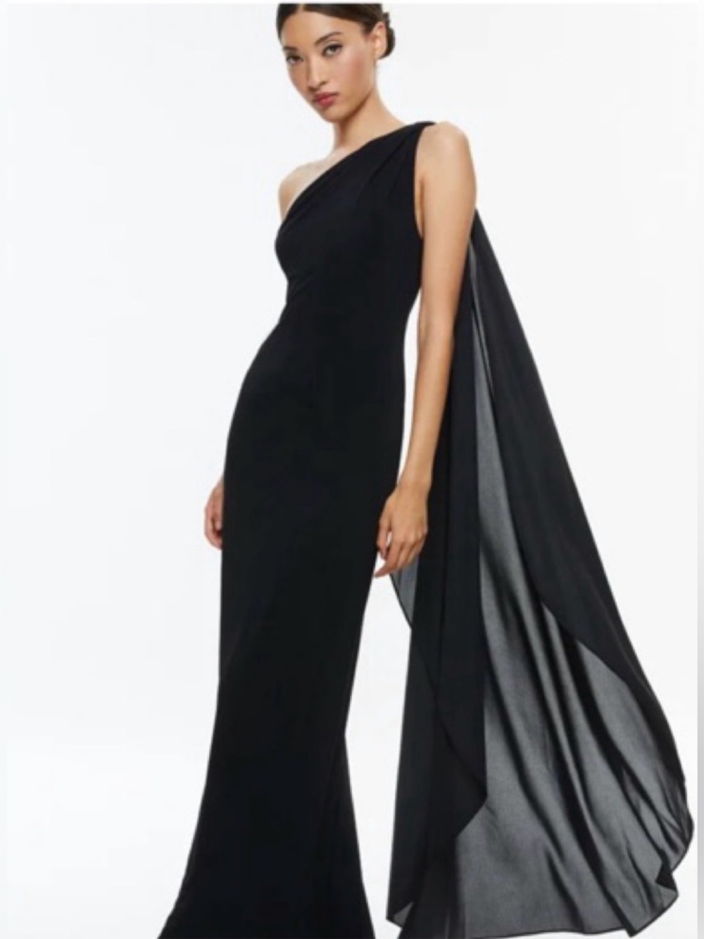 Alice + Olivia Womens Anja One Shoulder Draped Maxi Dress 4